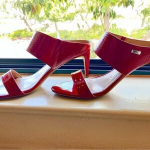 Calvin Klein Red Vinyl Heels